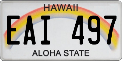 HI license plate EAI497