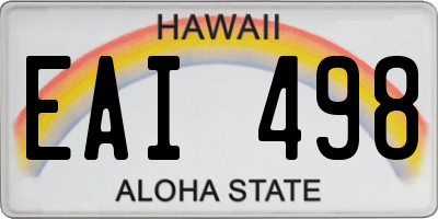 HI license plate EAI498