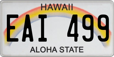 HI license plate EAI499