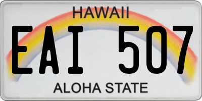 HI license plate EAI507