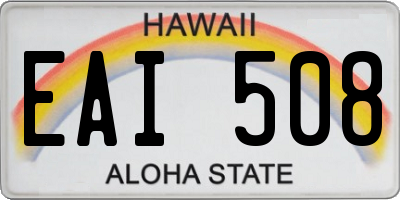 HI license plate EAI508