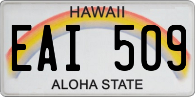 HI license plate EAI509