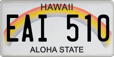 HI license plate EAI510