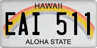 HI license plate EAI511