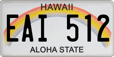 HI license plate EAI512