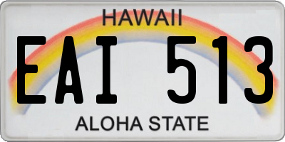 HI license plate EAI513