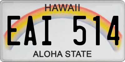 HI license plate EAI514