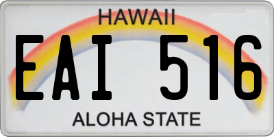 HI license plate EAI516