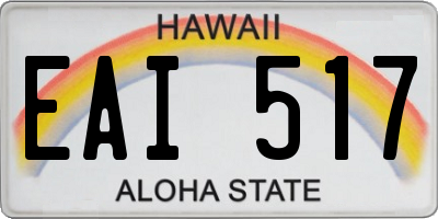 HI license plate EAI517