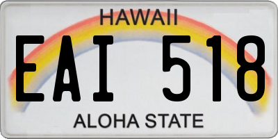 HI license plate EAI518