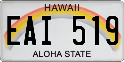 HI license plate EAI519