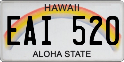 HI license plate EAI520