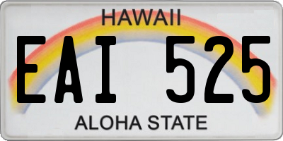 HI license plate EAI525