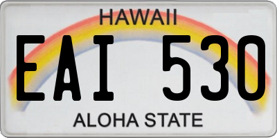 HI license plate EAI530