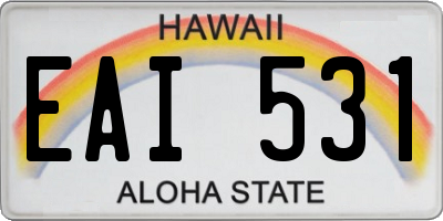 HI license plate EAI531