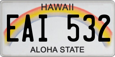 HI license plate EAI532