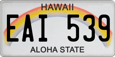 HI license plate EAI539