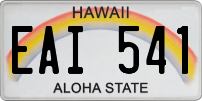 HI license plate EAI541