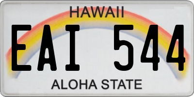 HI license plate EAI544