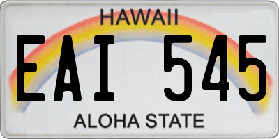 HI license plate EAI545