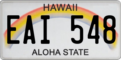 HI license plate EAI548