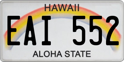 HI license plate EAI552