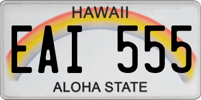 HI license plate EAI555