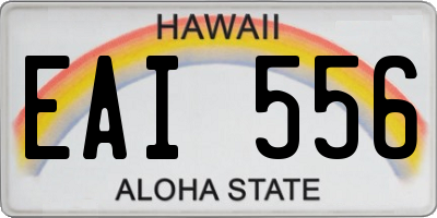 HI license plate EAI556