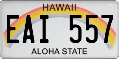 HI license plate EAI557