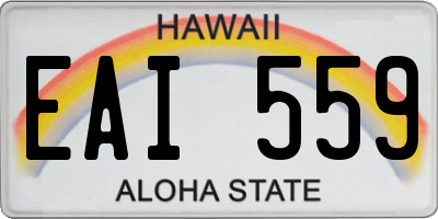 HI license plate EAI559