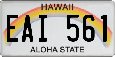 HI license plate EAI561