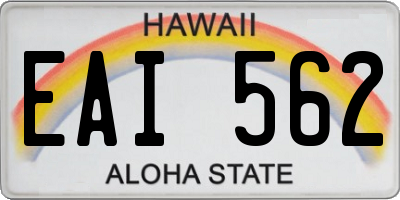 HI license plate EAI562