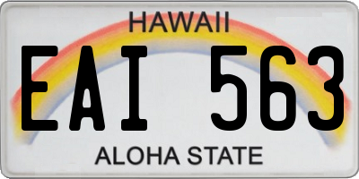 HI license plate EAI563