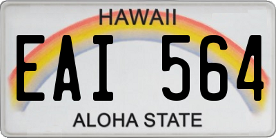 HI license plate EAI564