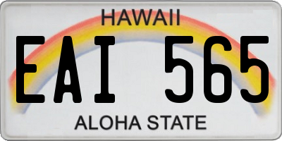 HI license plate EAI565