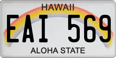 HI license plate EAI569