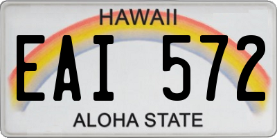 HI license plate EAI572