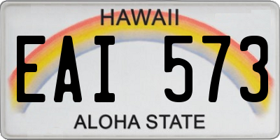 HI license plate EAI573