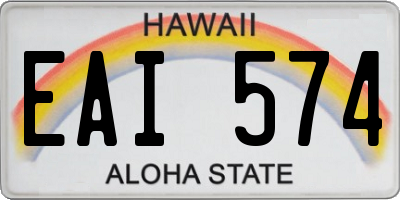 HI license plate EAI574