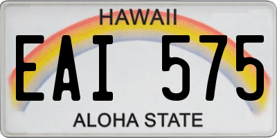 HI license plate EAI575