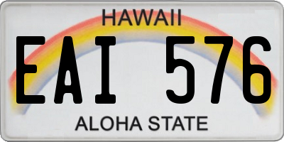 HI license plate EAI576