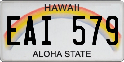 HI license plate EAI579