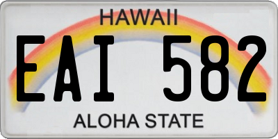 HI license plate EAI582