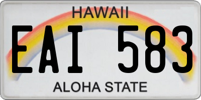 HI license plate EAI583