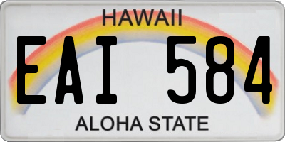 HI license plate EAI584