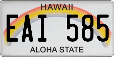 HI license plate EAI585