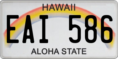 HI license plate EAI586