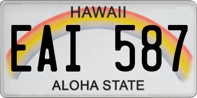 HI license plate EAI587