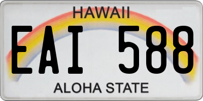 HI license plate EAI588