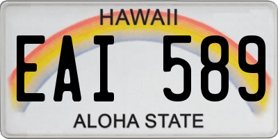 HI license plate EAI589